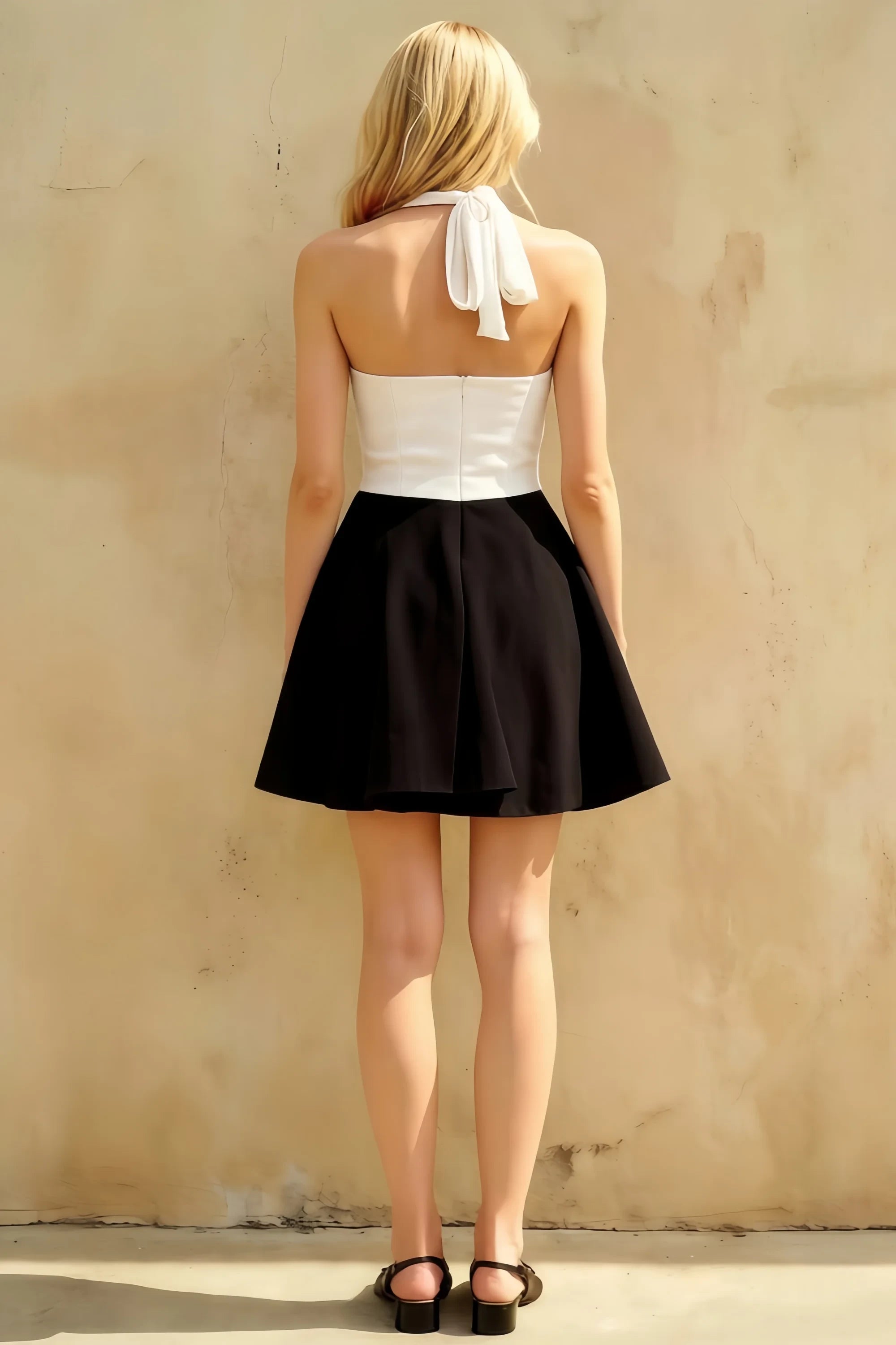 Dorothy White and Black A Line Skater Mini Dress Secondary image
