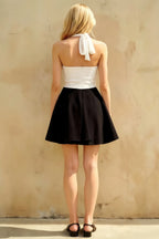 Dorothy White and Black A Line Skater Mini Dress