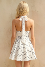 Dorothy White Polka Dot Halter A Line Skater Mini Dress