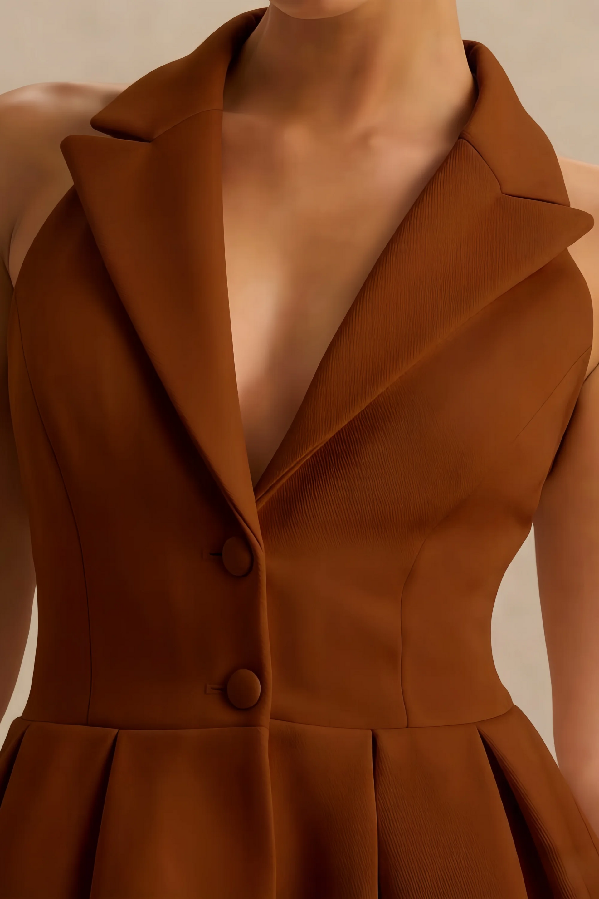 Eden Chocolate Halter Skater Mini Dress | Elegant Formal & Party Dress for Women