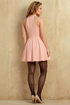 Eden Pink Halter V Neck Mini Dress