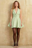 Eden Sage Green Halter Fit And Flare Mini Dress