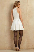Eden White Halter Neck Sleeveless Mini Dress