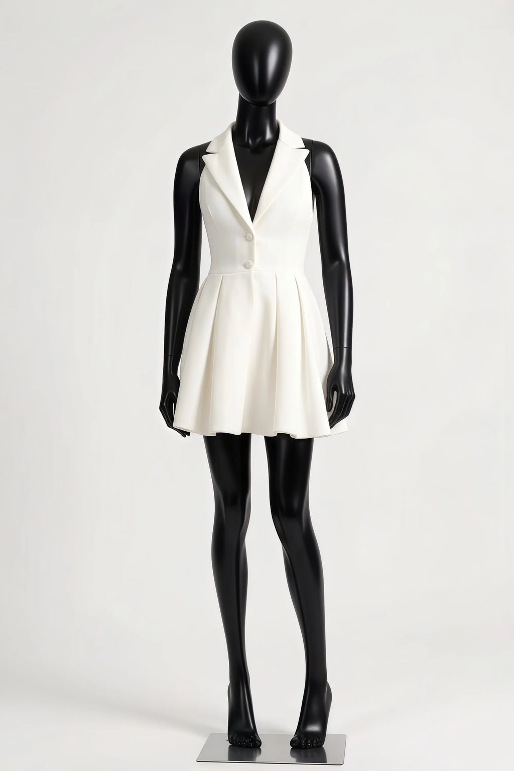 Eden White Halter Neck Sleeveless Mini Dress