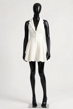 Eden White Halter Neck Sleeveless Mini Dress