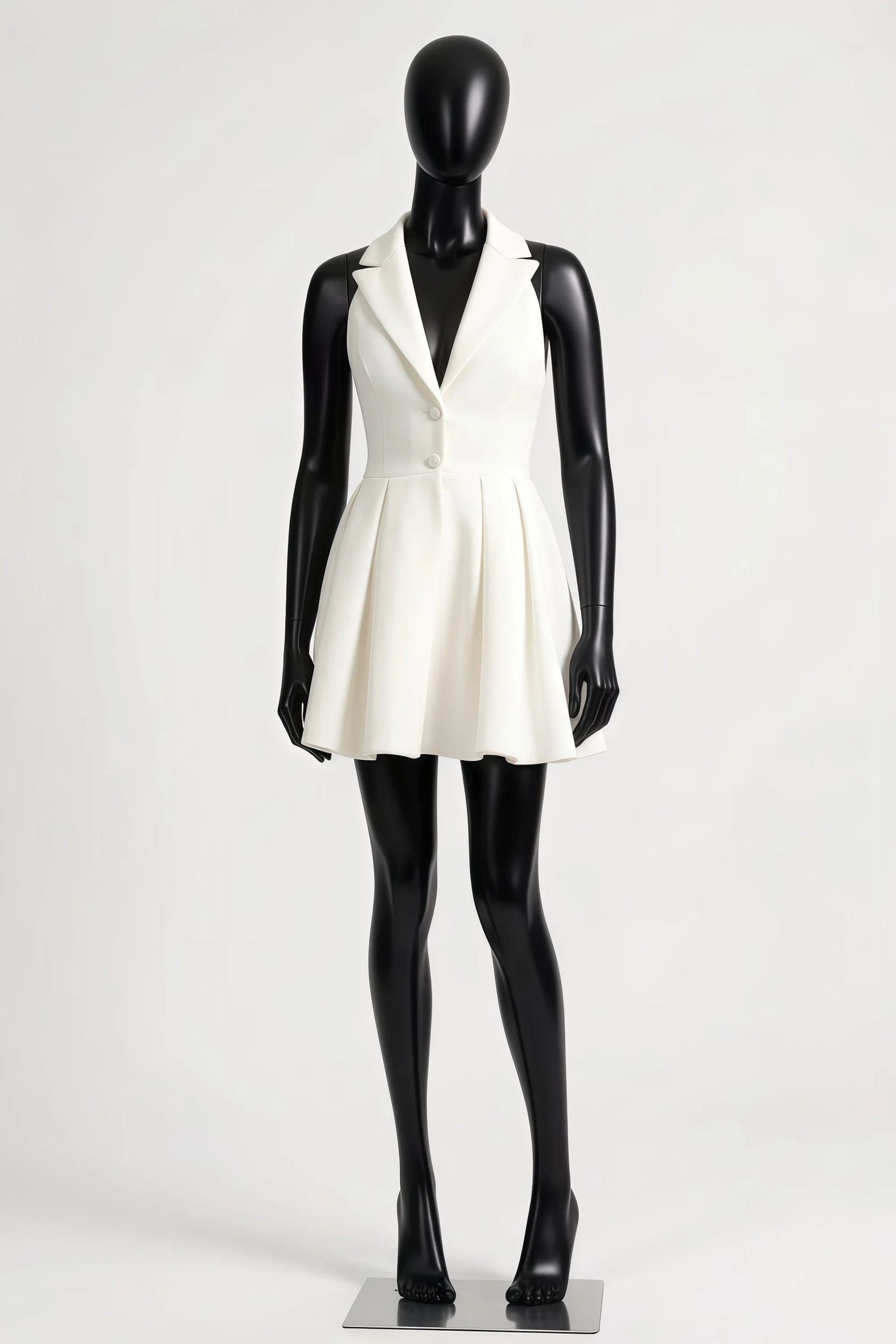Eden White Halter Neck Sleeveless Mini Dress