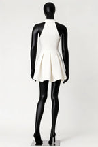 Eden White Halter Neck Sleeveless Mini Dress