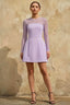 Edith Lavender Modest Long Sleeve Mini Dress