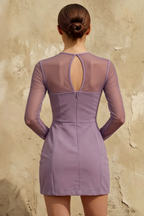 Edith Wisteria Crew-Neck A-Line Mini Dress for Women