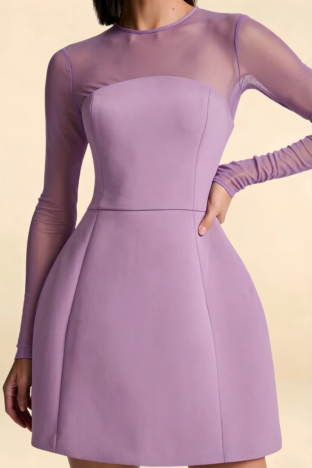 Edith Wisteria Crew-Neck A-Line Mini Dress for Women