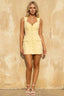 Edna Lemon Sweetheart Mini Dress with Button | Elegant Cocktail & Party Dress