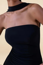 Eleanor Black Bodycon Halter Neck Mini Dress