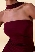 Eleanor Burgundy Sheath Backless Mini Dress | Eleanor Formal & Party Dress