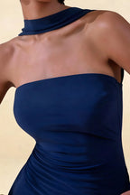 Minivestido Eleanor azul royal ajustado con espalda descubierta