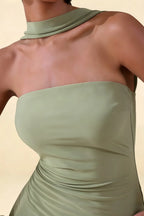 Eleanor Sage Green Strapless Mini Cocktail Dress