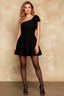 Elizabeth Black A Line One Shoulder Mini Dress
