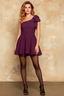 Elizabeth Grape A-line Skater Mini Dress for Women