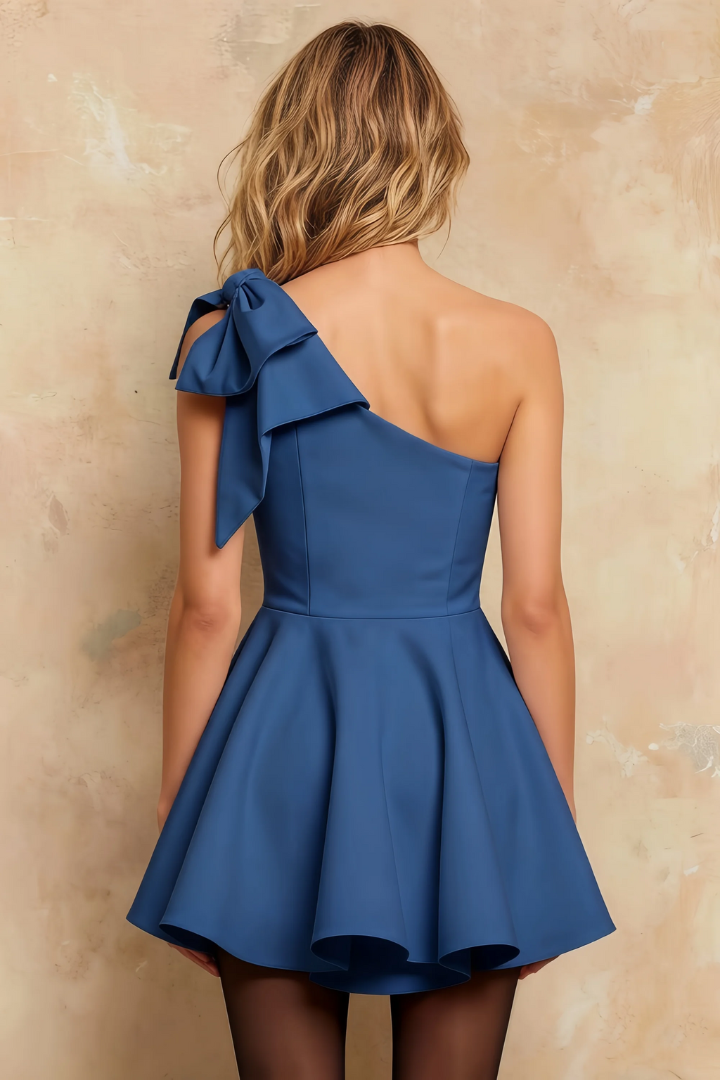 Elizabeth Royal Blue Open Back Mini Skater Dress