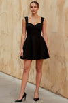 Ella Sweetheart Neckline Mini Dress | Black Cocktail & Party Dress