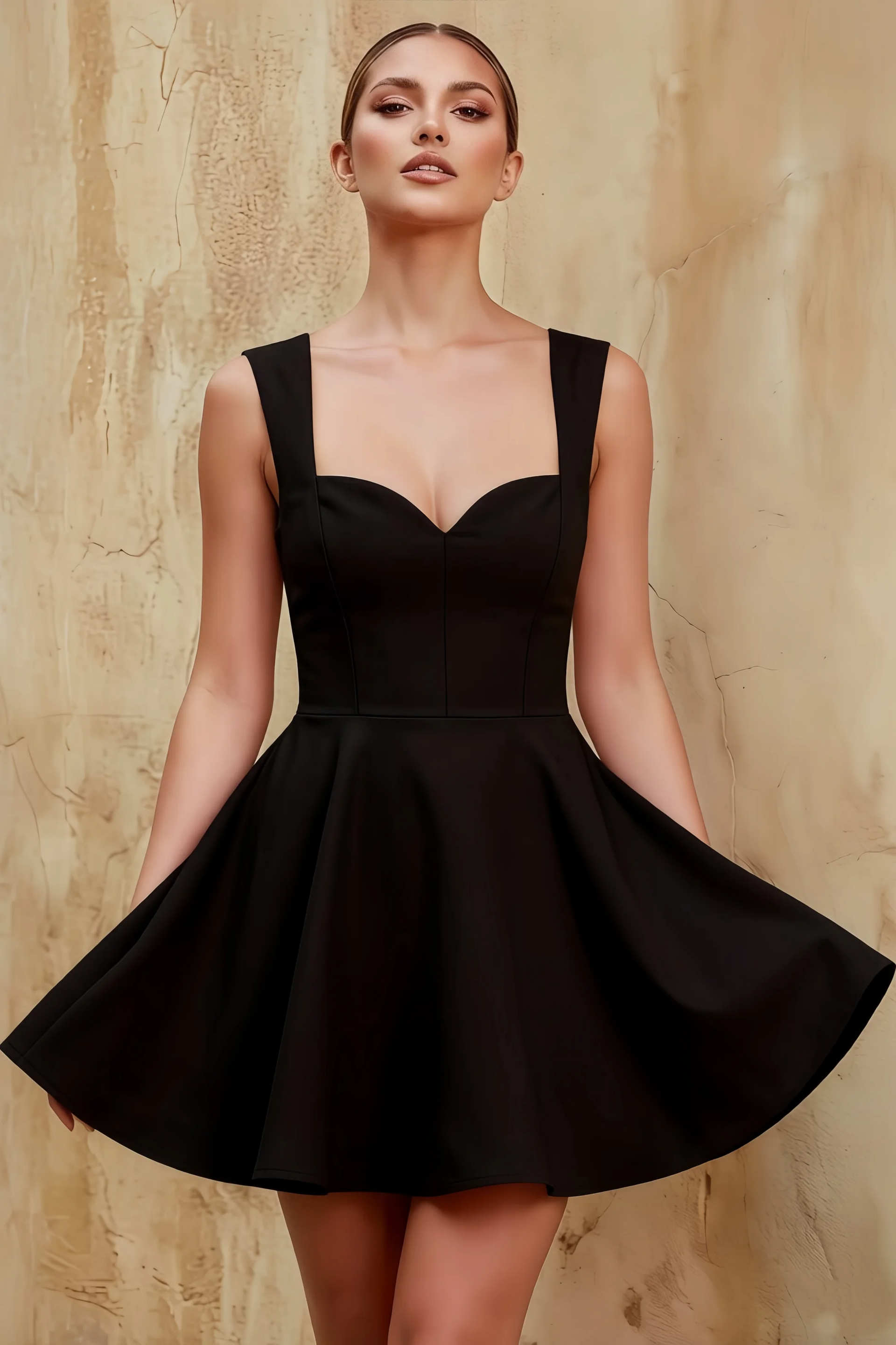 Ella Sweetheart Neckline Mini Dress | Black Cocktail & Party Dress