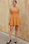 Ella Bronze A Line Skater Sweetheart Neckline Mini Dress