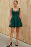 Ella Emerald A Line Skater Sweetheart Neckline Mini Dress