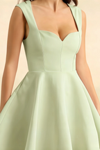 Ella Sage Green A Line Skater Sweetheart Neckline Mini Dress