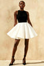 Ellen Black and White A Line Scoop Neck Mini Dress