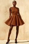 Ellen Brown A Line Scoop Neck Mini Dress