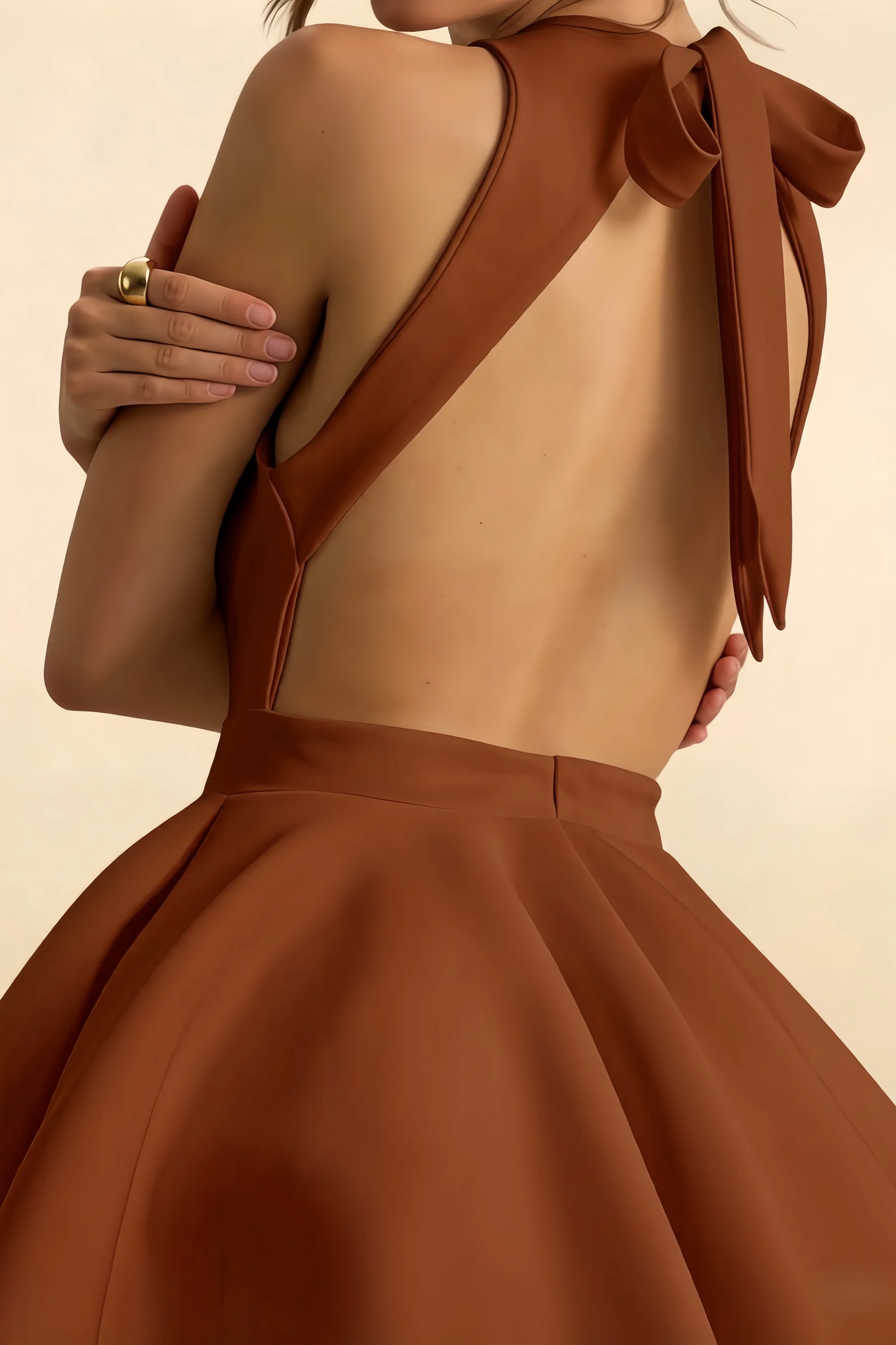 Ellen Brown A Line Scoop Neck Mini Dress