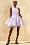 Ellen Lavender A Line Scoop Neck Mini Dress