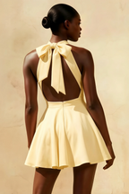 Ellen Lemon A Line Scoop Neck Mini Dress for Women
