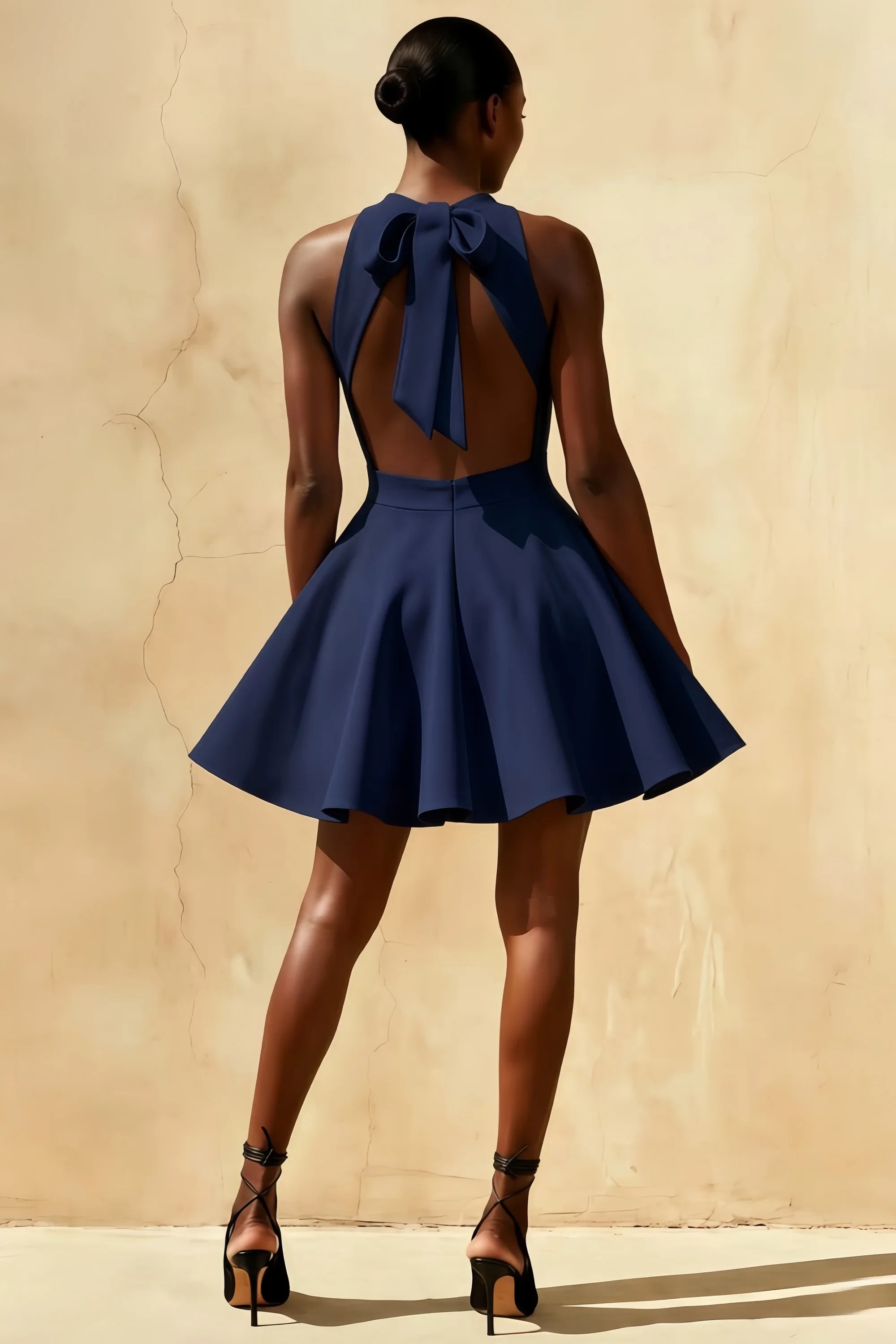 Ellen Navy A Line Scoop Neck Mini Dress Secondary image