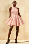Ellen Pink A Line Scoop Neck Mini Dress - Party Dress