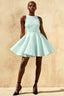 Ellen Powder Blue A Line Scoop Neck Mini Dress for Women