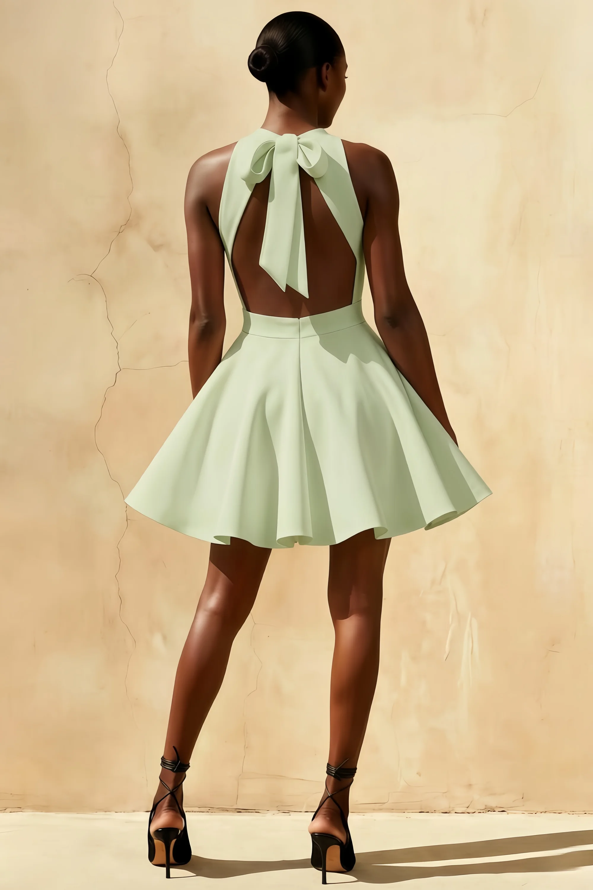 Ellen Sage Green A Line Scoop Neck Mini Dress Secondary image