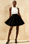 Ellen White and Black A Line Scoop Neck Mini Dress