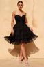 Ellie Black Sweetheart Neck Ruffle Mini Dress