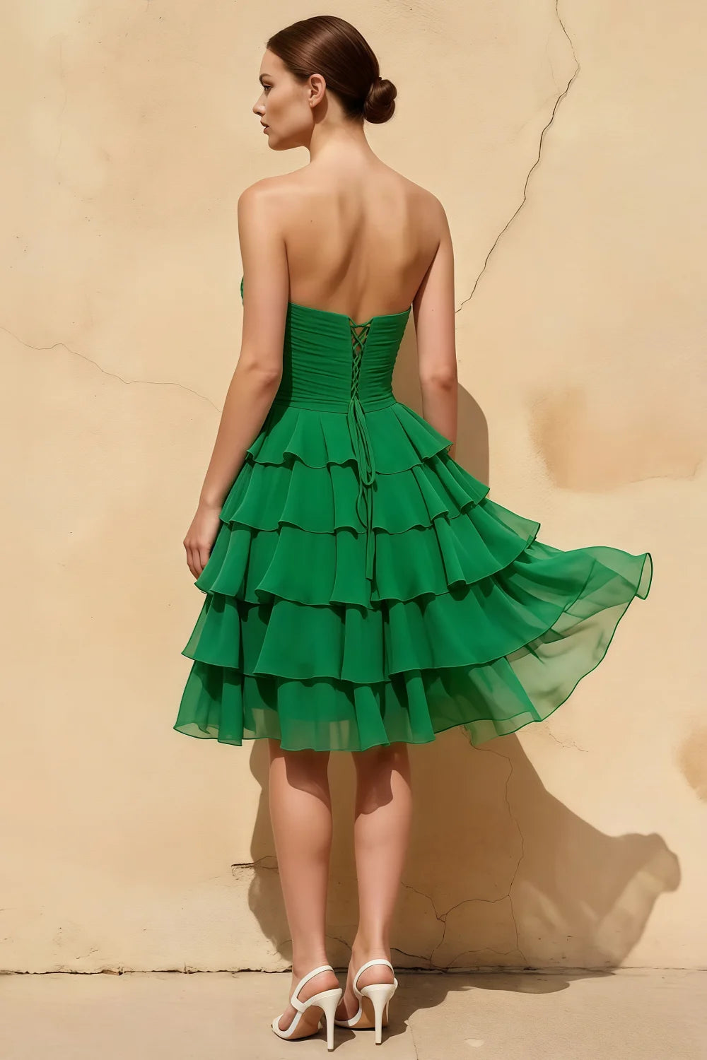 Ellie Green Sweetheart Neck Ruffle Mini Dress Secondary image