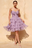 Ellie Lilac Sweetheart Neck Ruffle Mini Dress