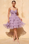 Ellie Lilac Sweetheart Neck Ruffle Mini Dress
