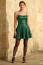 Elsa Green Sequin A Line Backless Mini Dress
