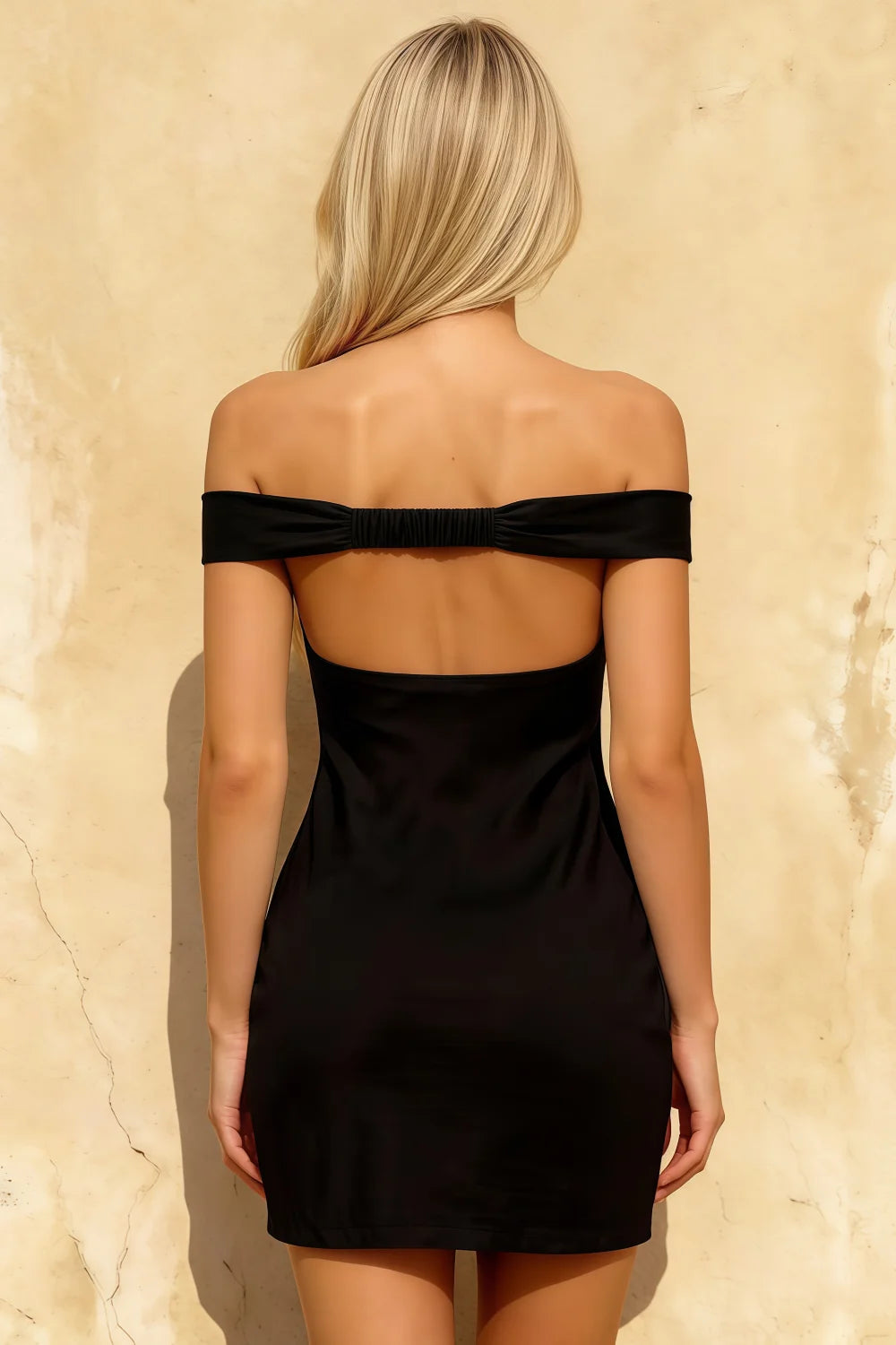 Emily Black Off Shoulder Mini Dress for Women - Elegant Party & Formal Dress