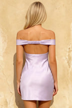 Emily Lavender Mini Dress Off Shoulder