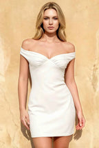 Emily White Off The Shoulder Mini Dress
