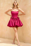 Emma Fuchsia Satin Mini Dress | Corset Dress for Party & Homecoming