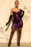 Erin Cutout Bandeau Mini Dress In Grape | Sparkly Rhinestone Mini