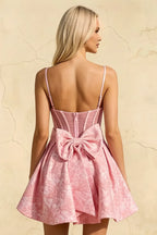 Eugenia Jacquard Corset Mini Dress In Pink for Hoco & Party