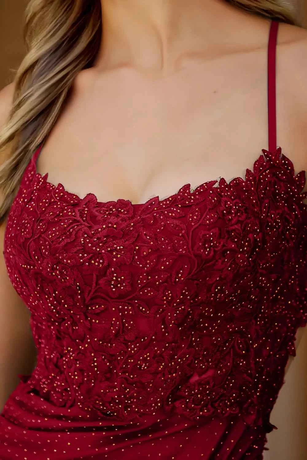 Faith Burgundy Red Sheath Mini Dress | Lace Corset Homecoming