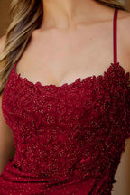 Faith Burgundy Red Sheath Mini Dress | Lace Corset Homecoming